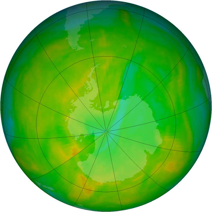 Antarctic ozone map for 27 November 1991